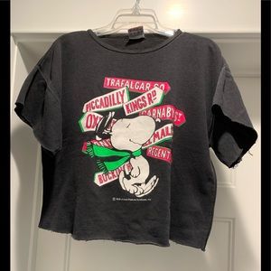 BLUES  Crop Top Sweatshirt London Streets Fun Grunge